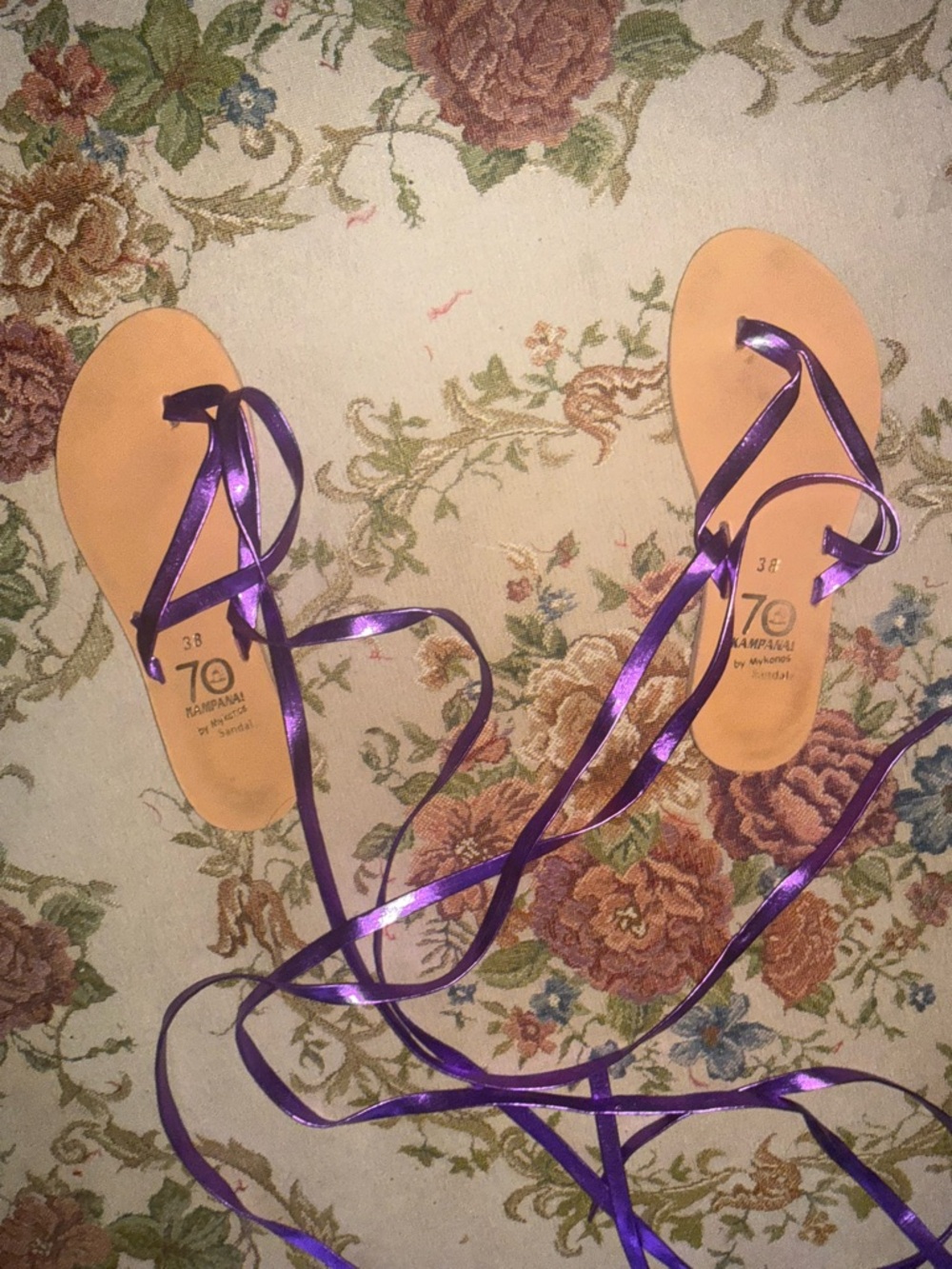 Strappy Purple Lace-Up Women's Sandals